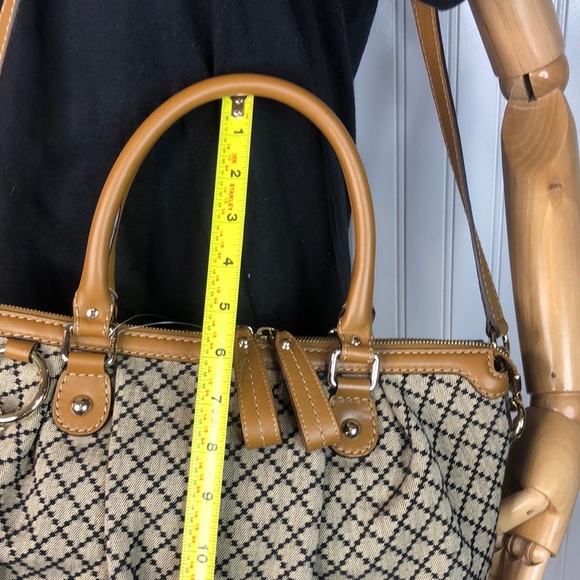 Vintage GUCCI Diamanté Sukey Canvas and Leather Rolled Top Handle Shoulder Bag - Picture 13 of 17